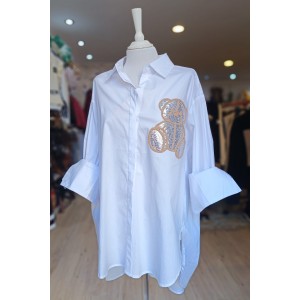 Comercio do Morrazo - Camisa blanca con oso plateado